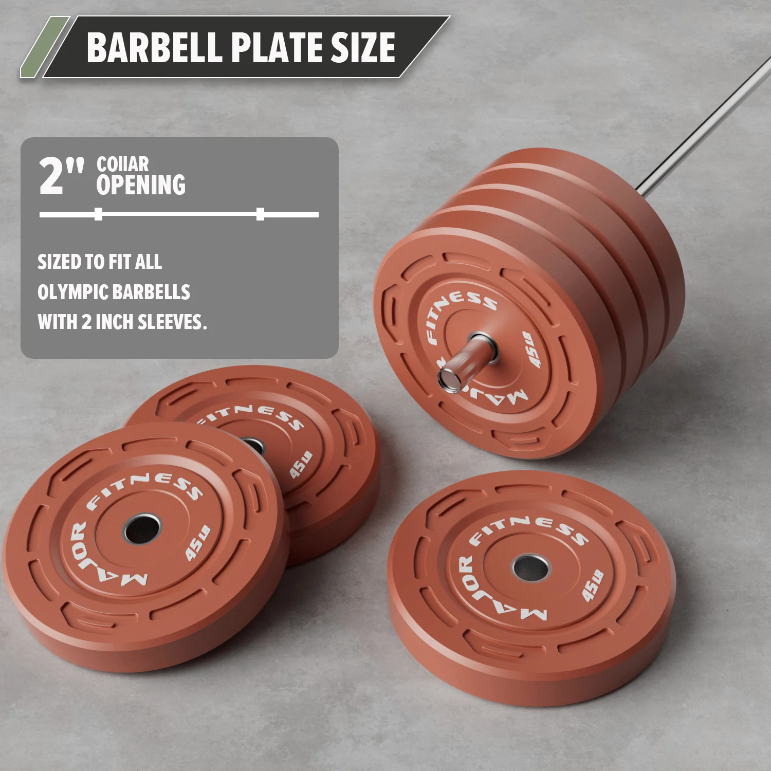 Major Fitness Color Grip Low Bounce Bumper Plates - Image 16